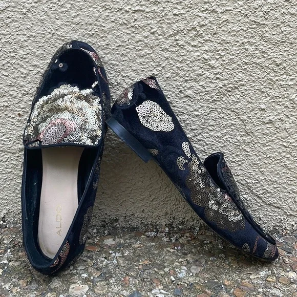 Aldo | Shoes | Aldo Velvet Sequined Loafer | Poshmark